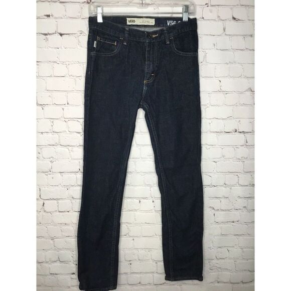 VANS Mens jeans 29X18 Dark Blue Denim Regular Fit Straight Vans Off The Wall - Picture 1 of 11